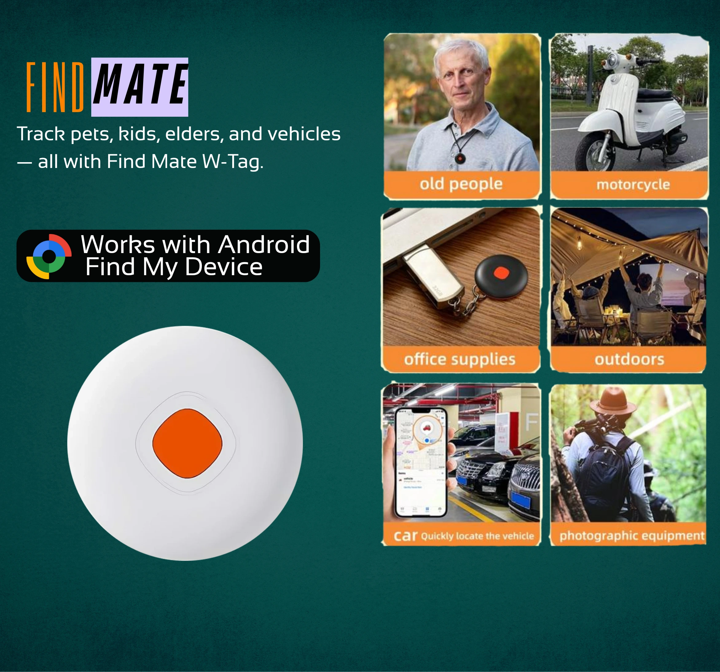 FindMate W-Tag Smart GPS Tracker – Real-Time Locator for Kids, Pets, Cars & Bikes - Image 3