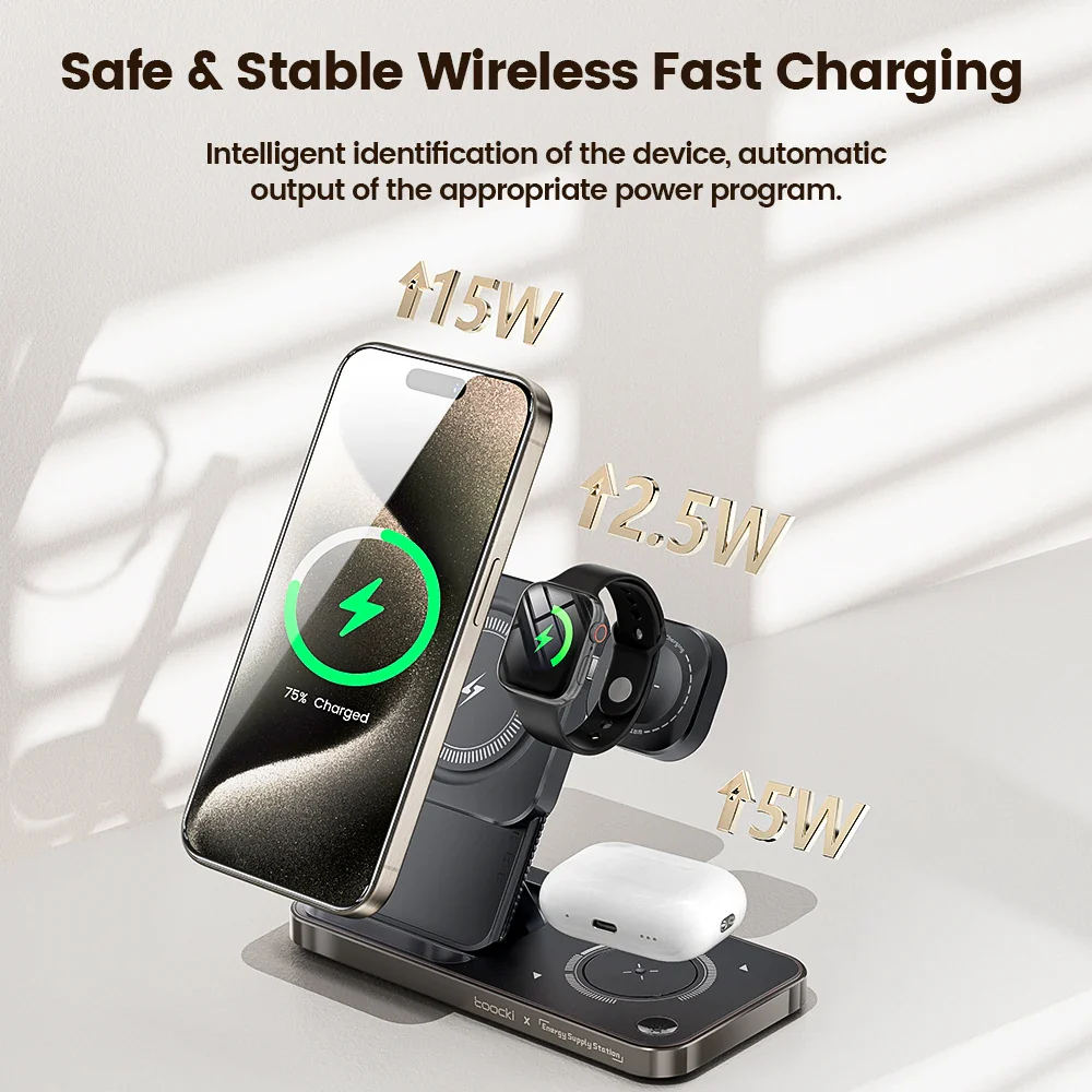 3-in-1 15W Wireless Charging Stand — Fast & Smart Charging | The Gadget Haus (Pakistan) - Image 4