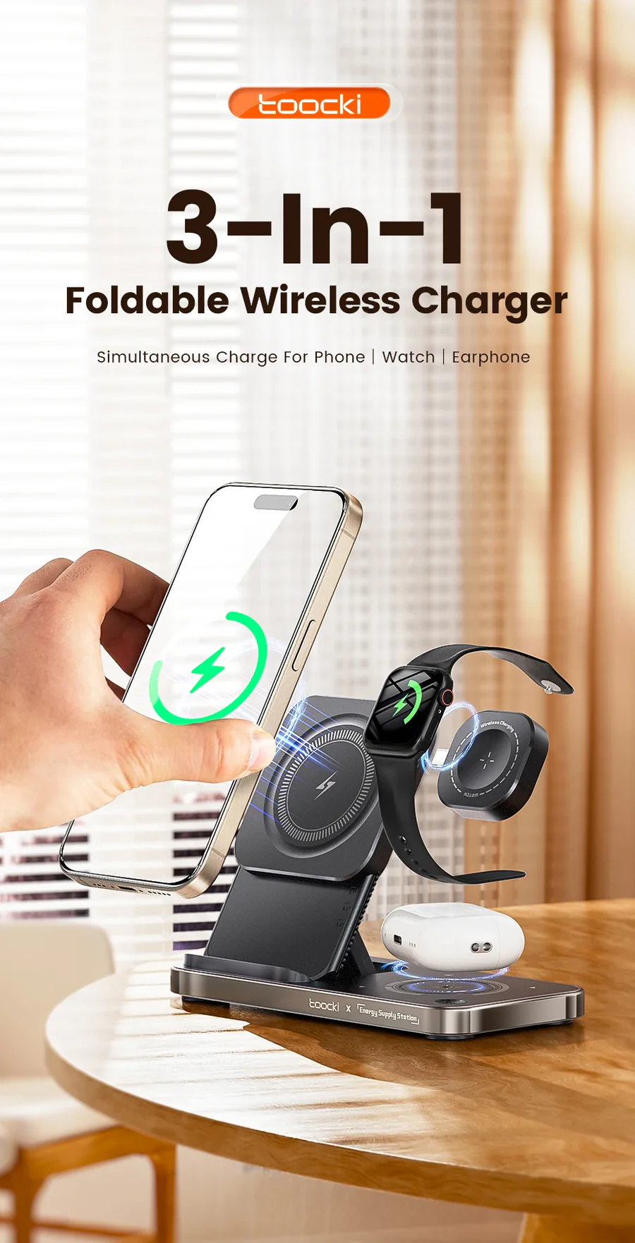 3-in-1 15W Wireless Charging Stand — Fast & Smart Charging | The Gadget Haus (Pakistan) - Image 8